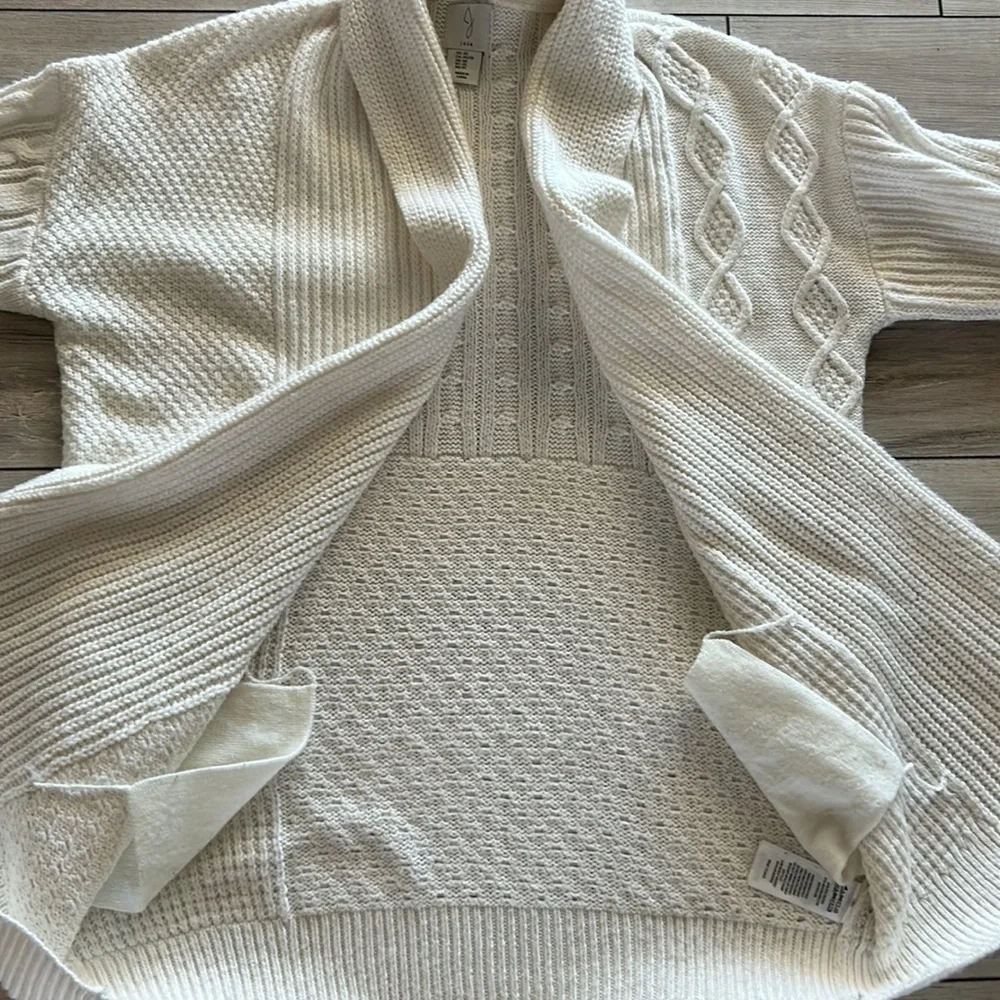 Joie size XS cable knit collared open front cardigan